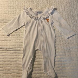 Charming UT White Ruffled Footie Baby Girl